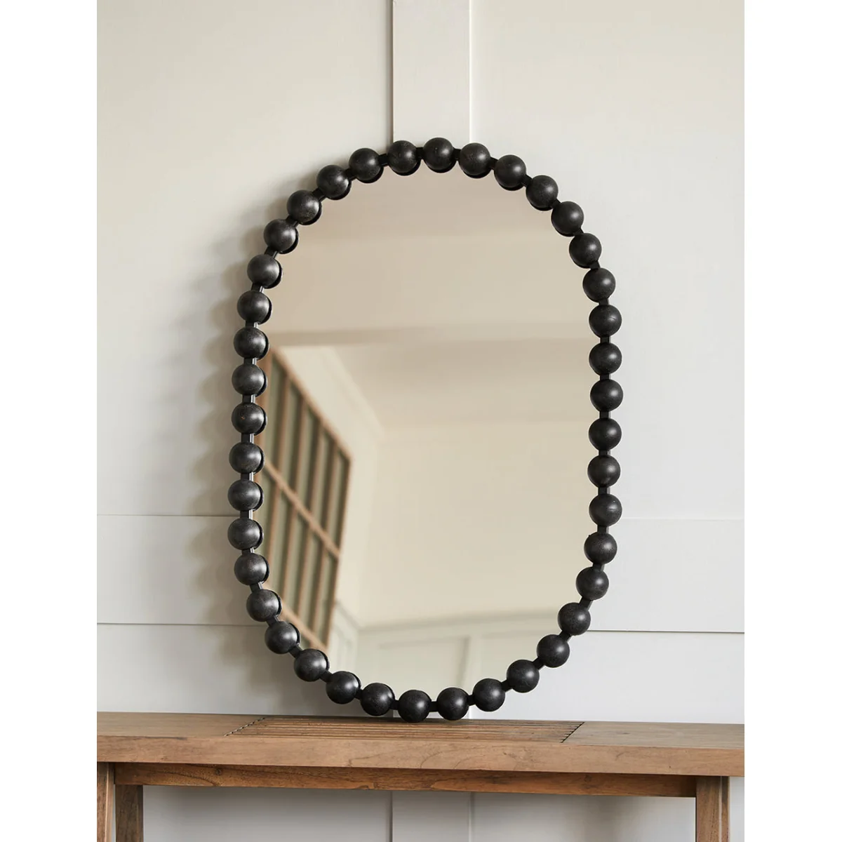 Oval Black Bobble Mirror – image 2