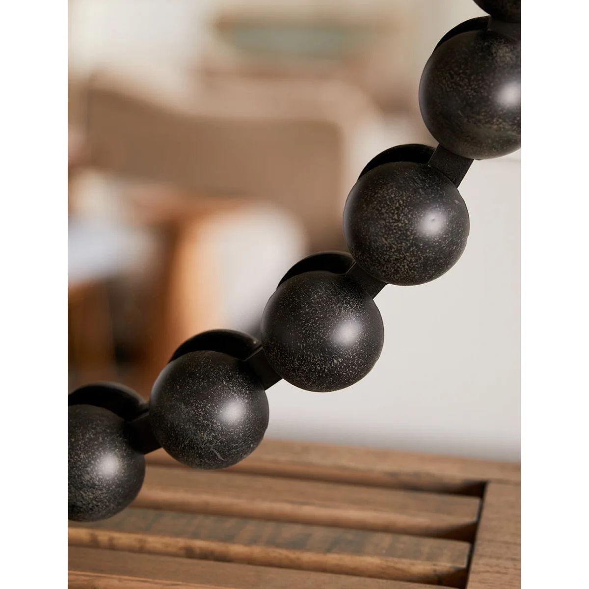 Oval Black Bobble Mirror – image 3