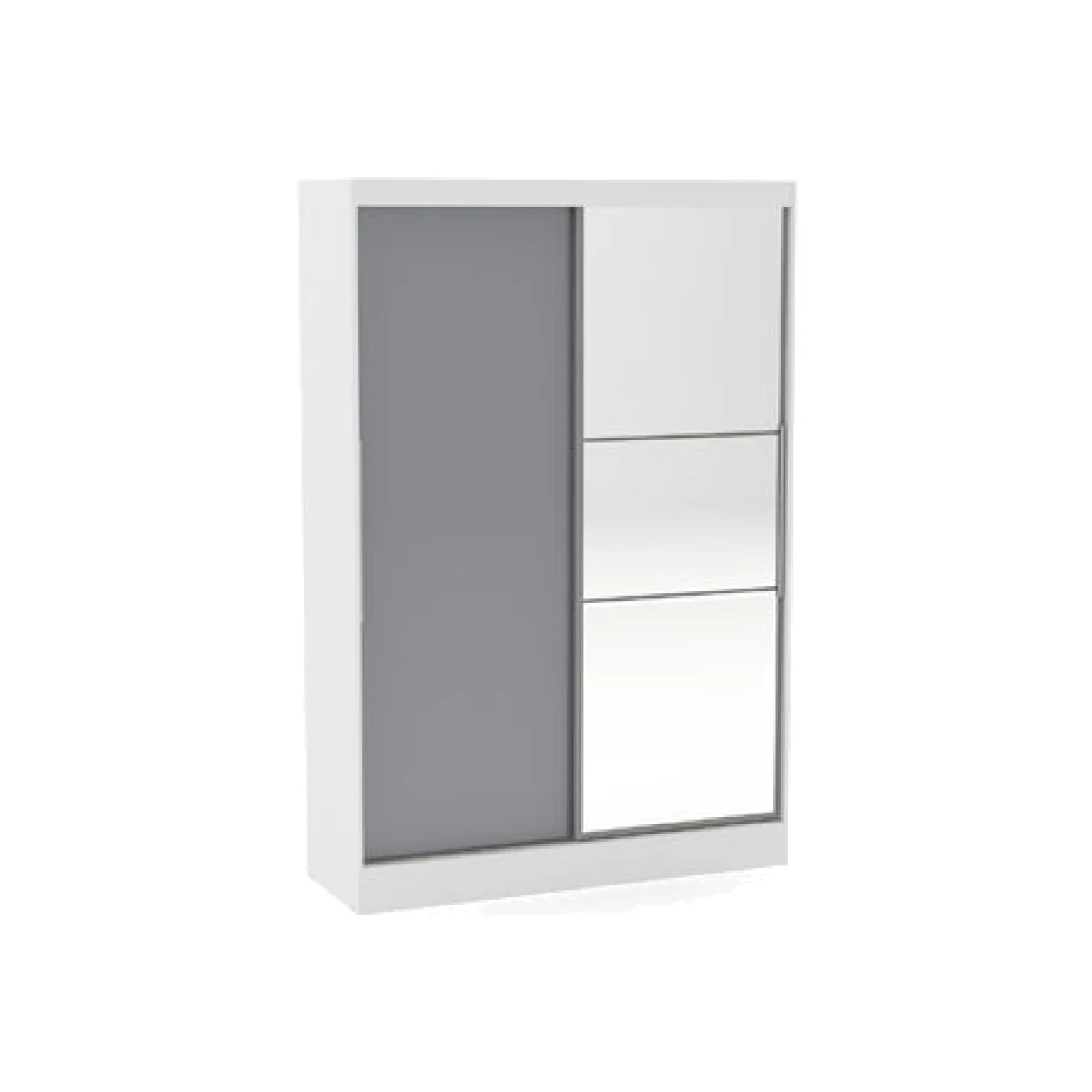 Birlea Lynx 2 Door Sliding Robe Mirror White & Grey