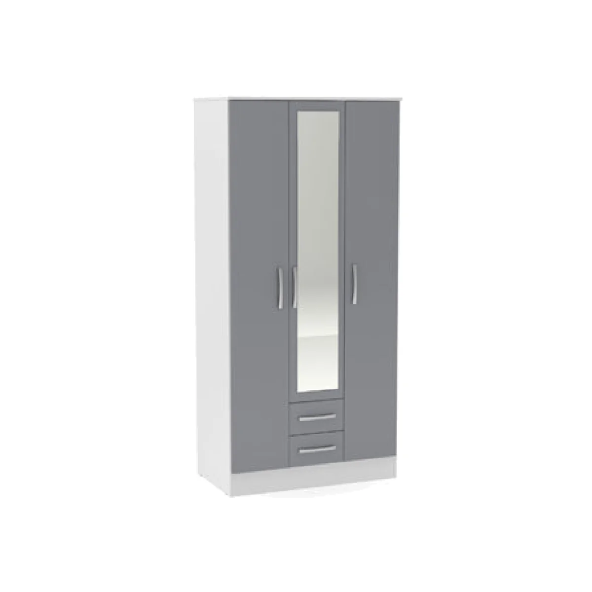 Birlea Lynx 3 Door 2 Drawer W/mirror White & Grey