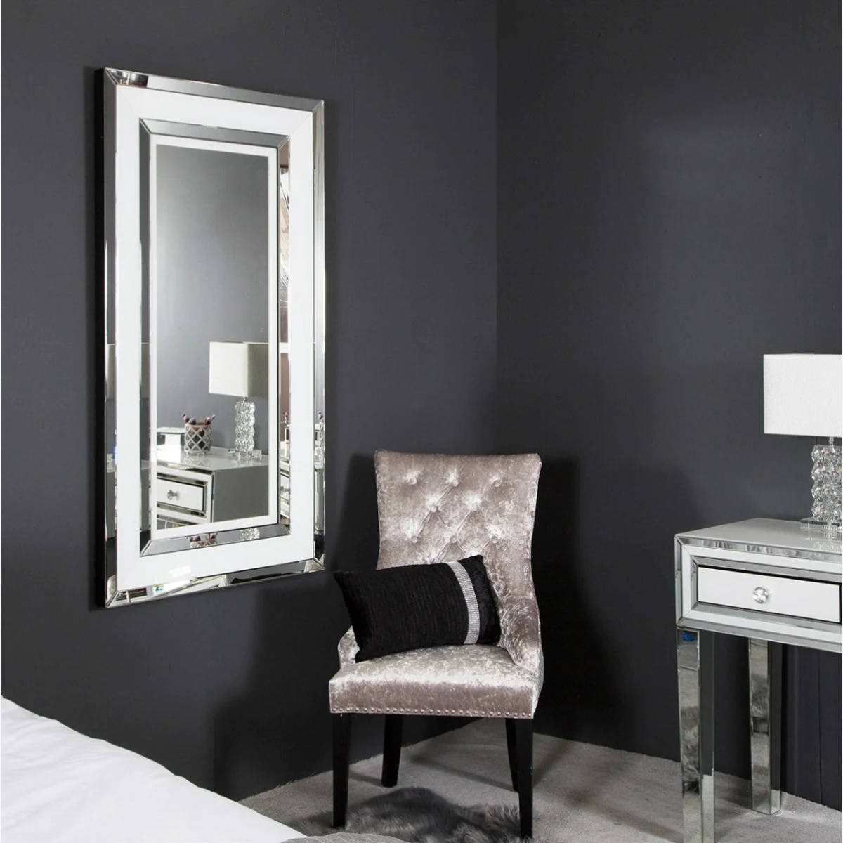 Deco Home White Manhattan Medium Floor Mirror