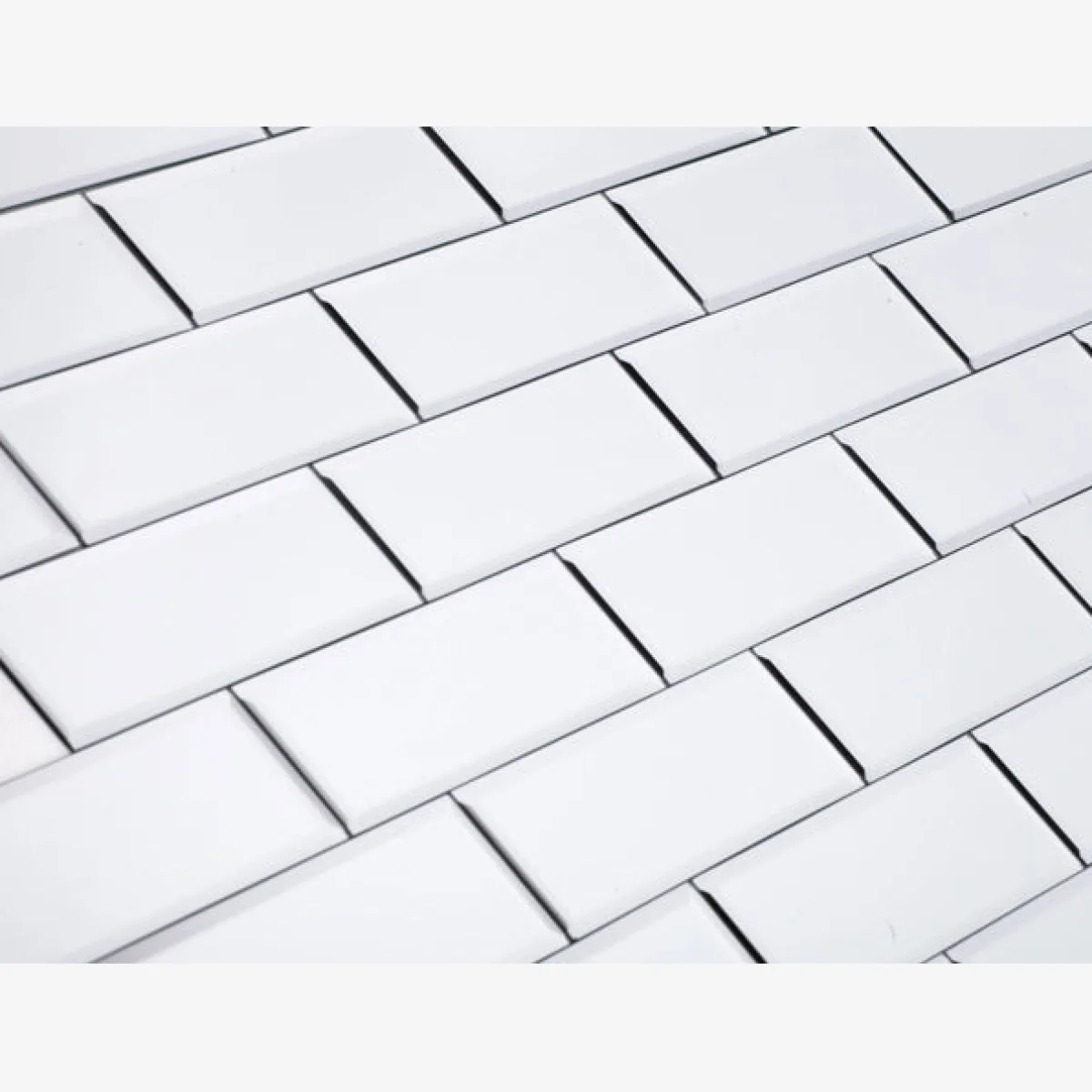 Maison Reproductions Mirror Wall Tiles / White / Rectangular