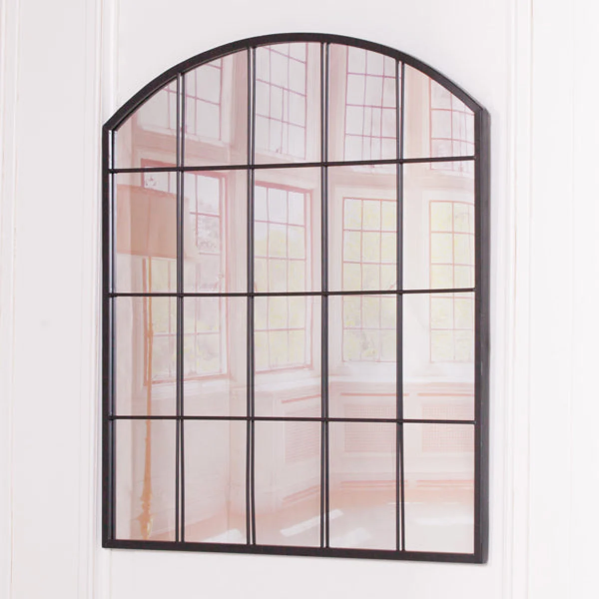 Maison Reproductions Metal Window Pain Mirror / Black / Window