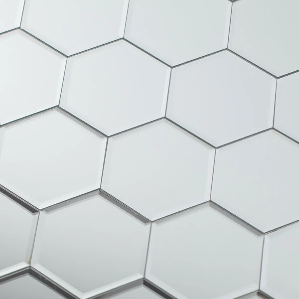 Maison Reproductions Mirror Wall Tiles / White / Hexagonal