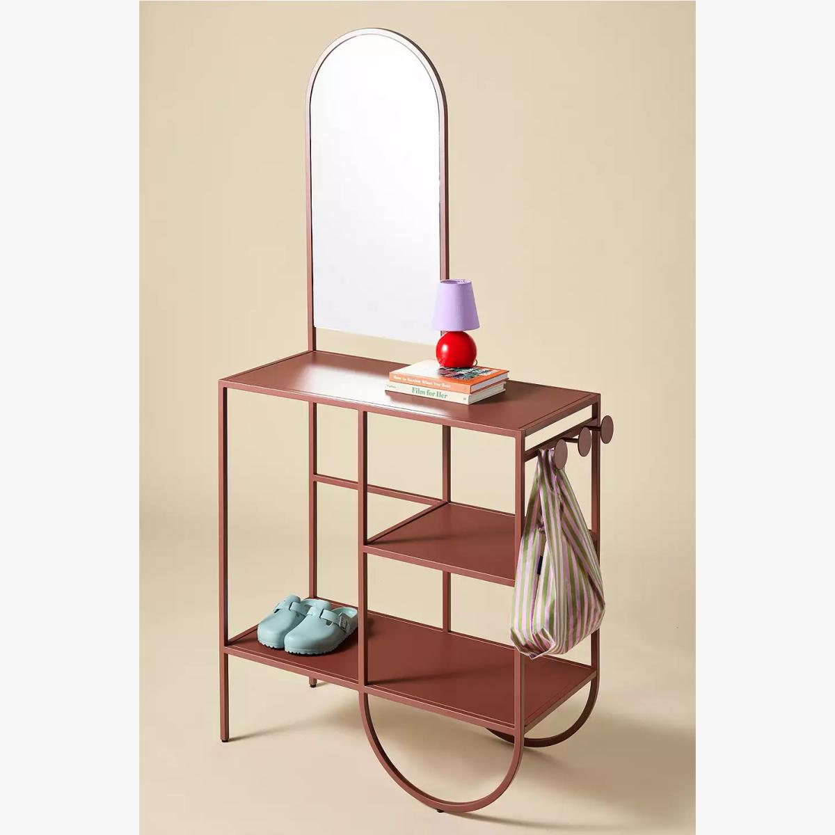 Lucie Terracotta Iron Mirror Entryway Storage Console - Dark Orange 38.1D x 84.7W x 173.4H cm at Urban Outfitters – image 1