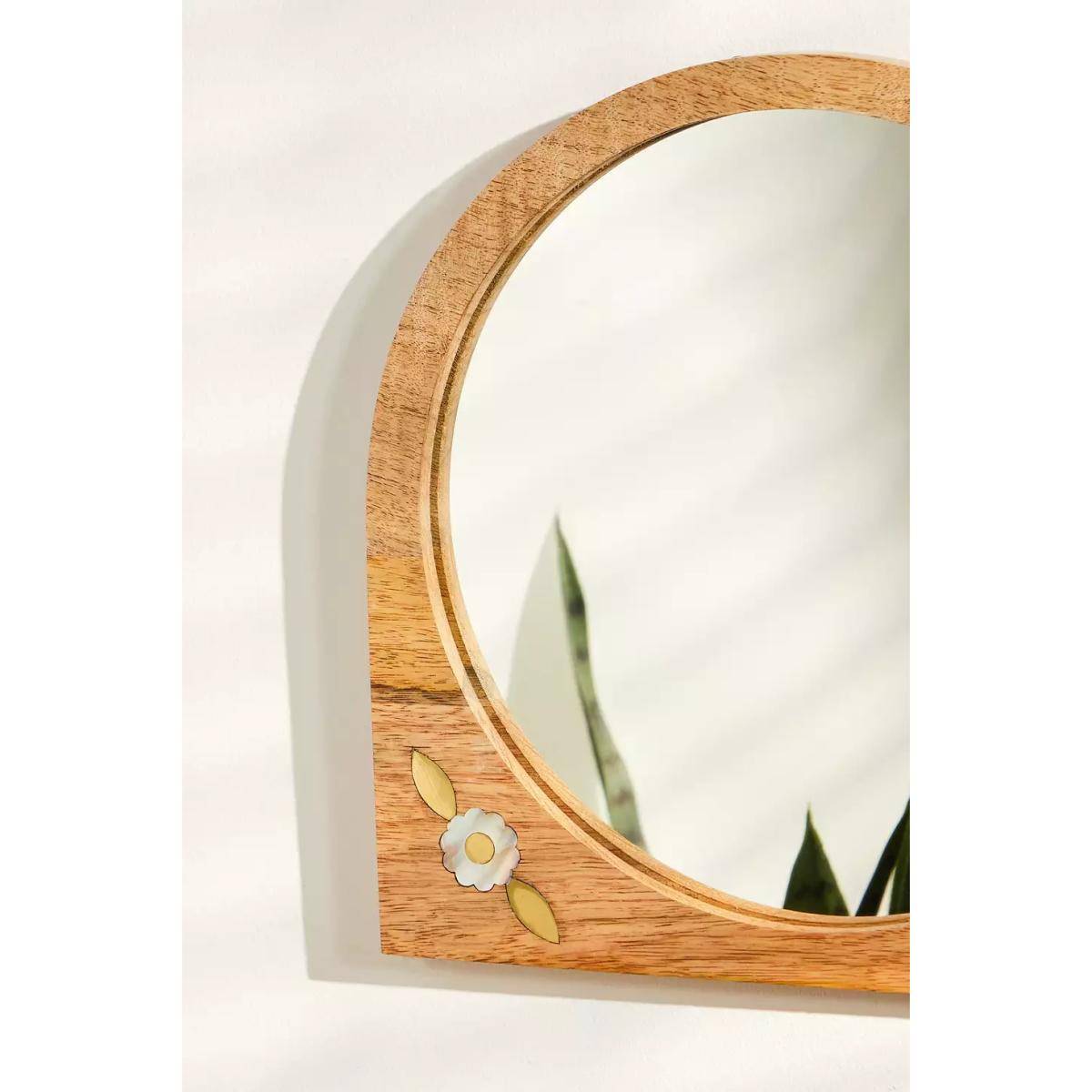 Daisy Wooden Mirror - Brown ALL at Urban Outfitters – image 3