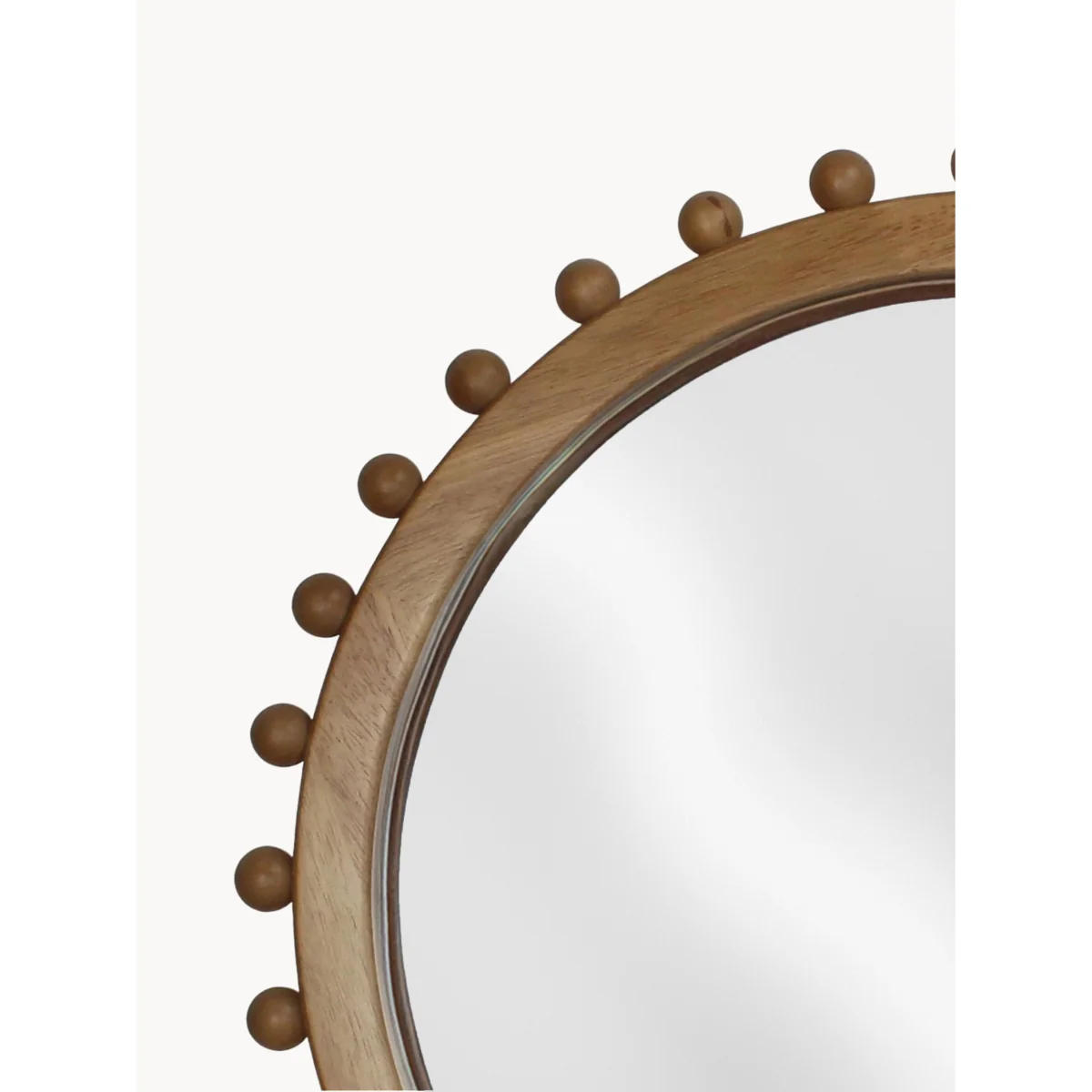 Round Wall Mirror Speculum with Rubberwood Frame – image 2