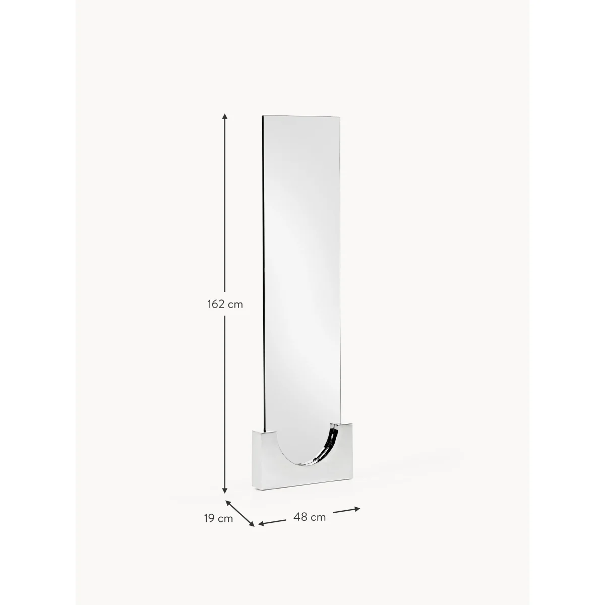 Square Full-Length Standing Mirror Finn with Metal Base – image 7