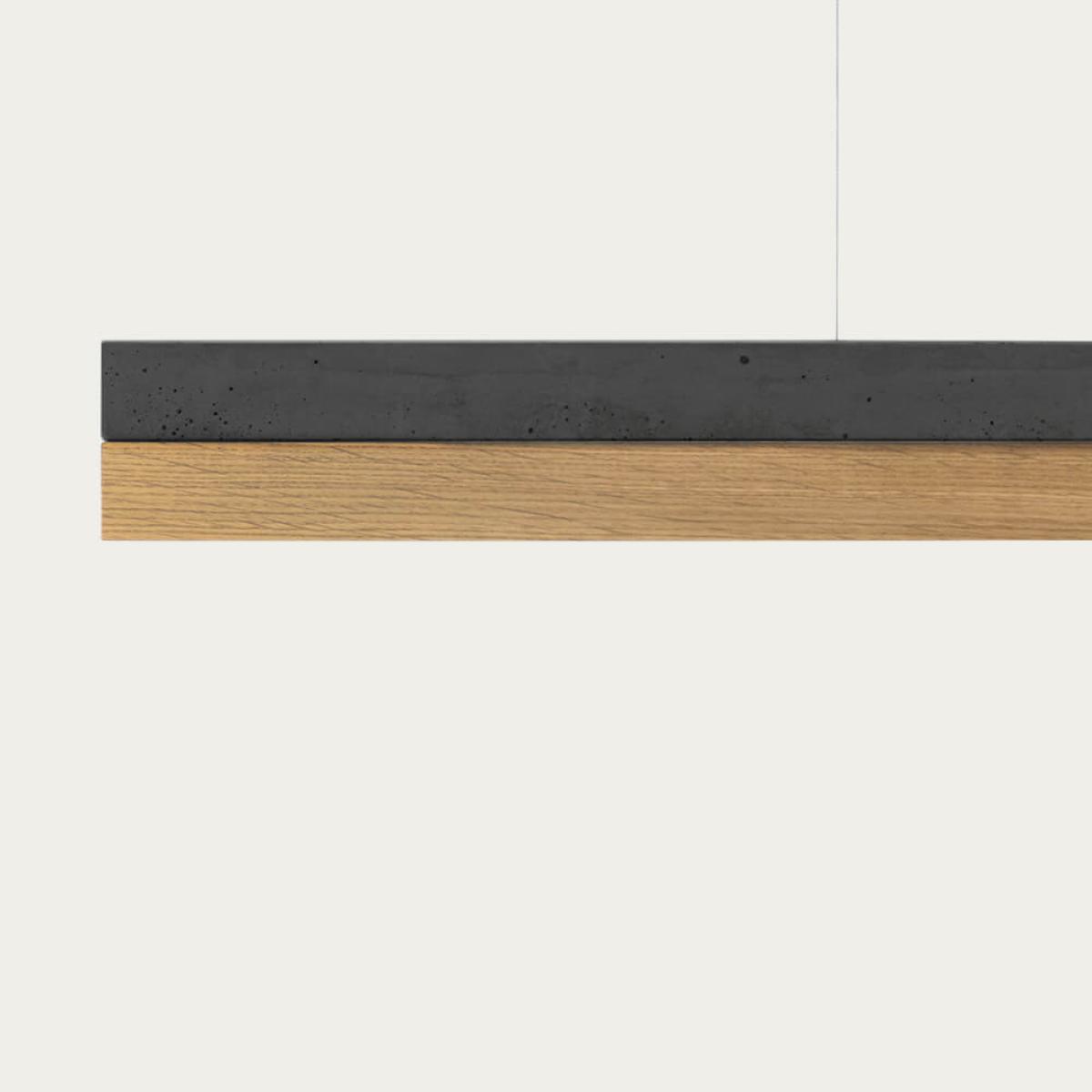 Dark Grey Concrete & Oak Wood Pendant Light – image 5