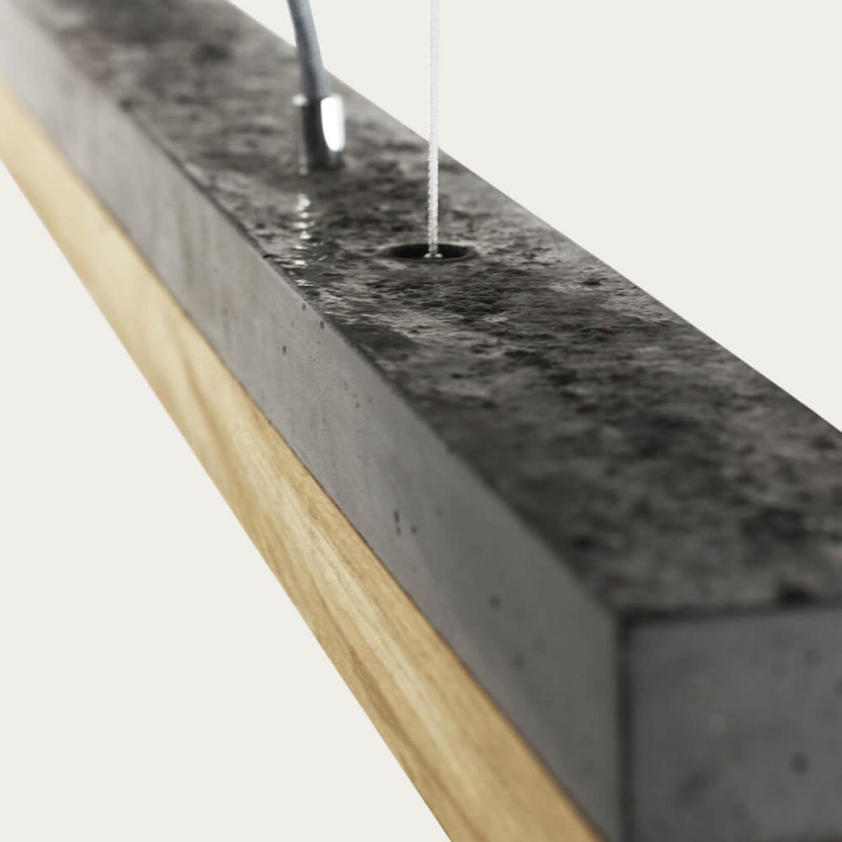 Dark Grey Concrete & Oak Wood Pendant Light – image 6