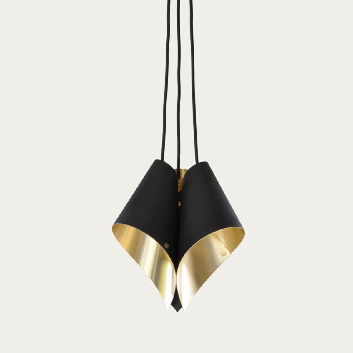 Arc Cluster Pendant Light In Brushed Brass & Matte Black