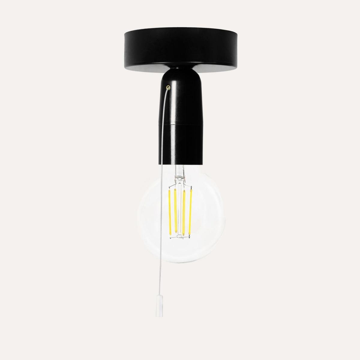 Black Tayo Ceiling Light with Pull-Rope Switch – image 2