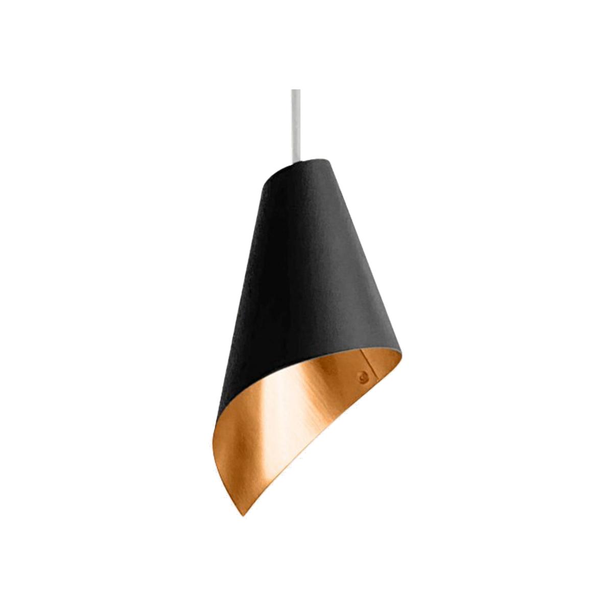 Single Pendant Light in Black & Brushed Brass