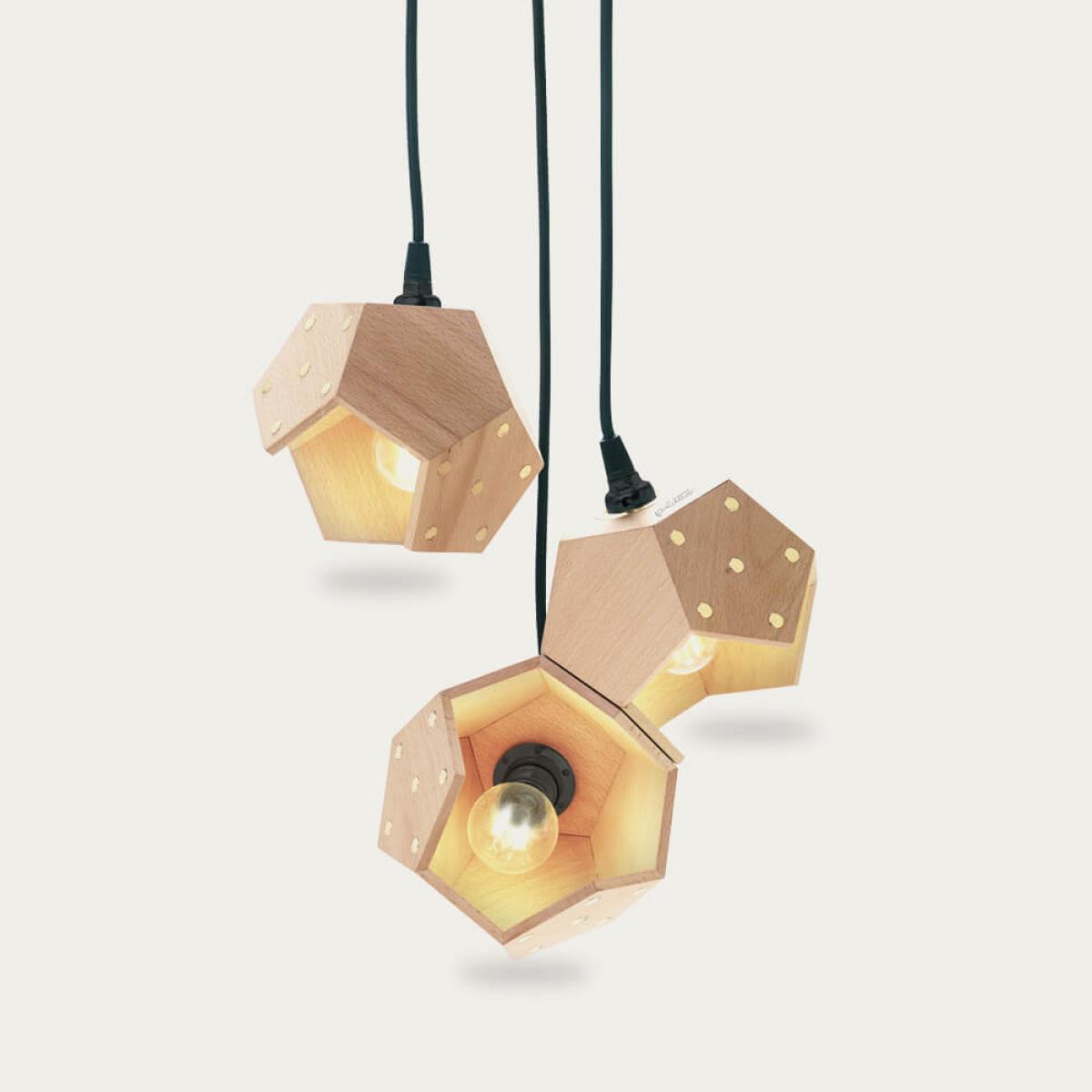 Beach Wood Basic Twelve Trio Wood Pendant Lamp – image 2