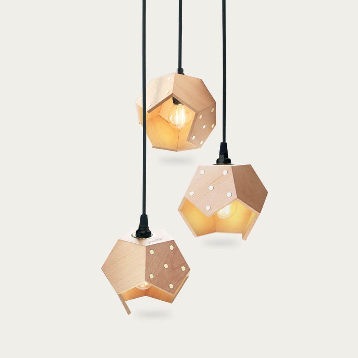 Beach Wood Basic Twelve Trio Wood Pendant Lamp – image 1