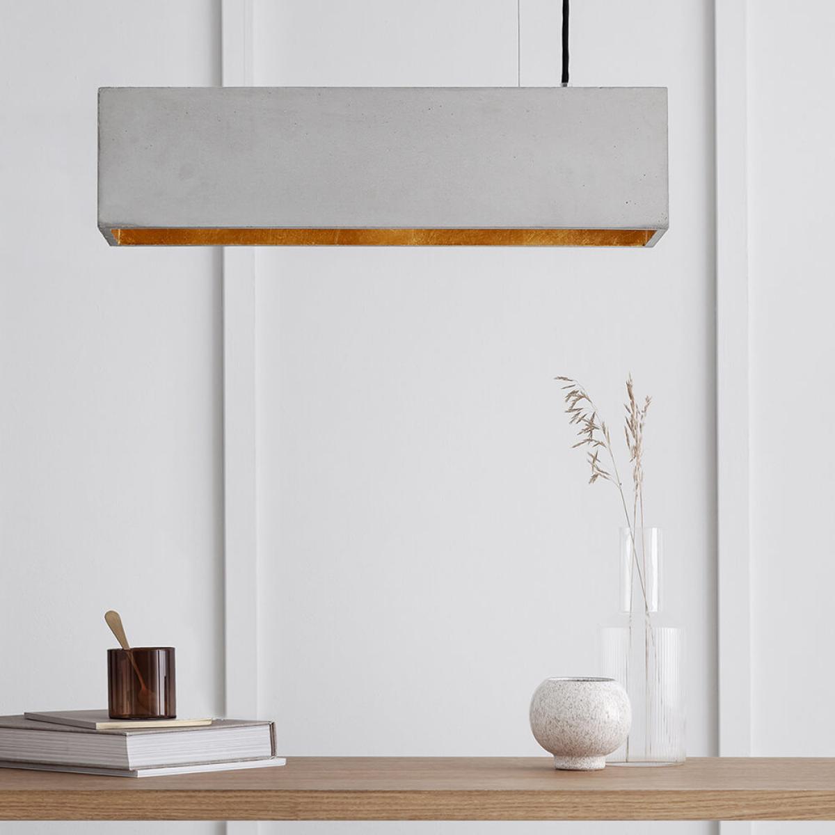 Graphite Grey Horizontal Rectangle Pendant Light – image 2