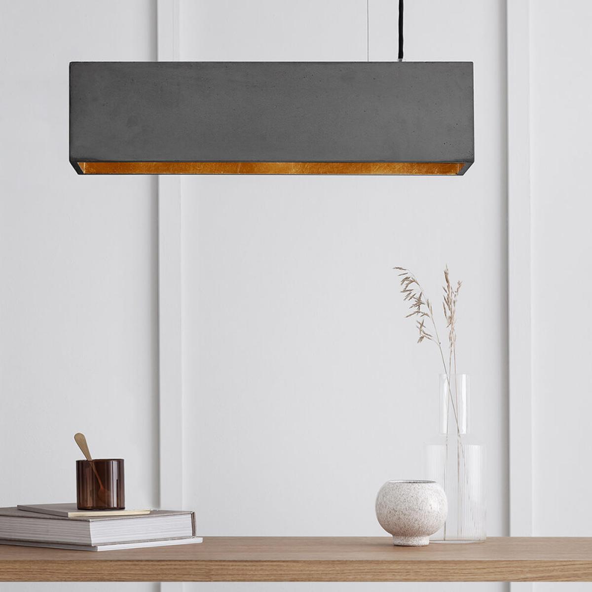 Dark Grey Horizontal Rectangle Pendant Light – image 3