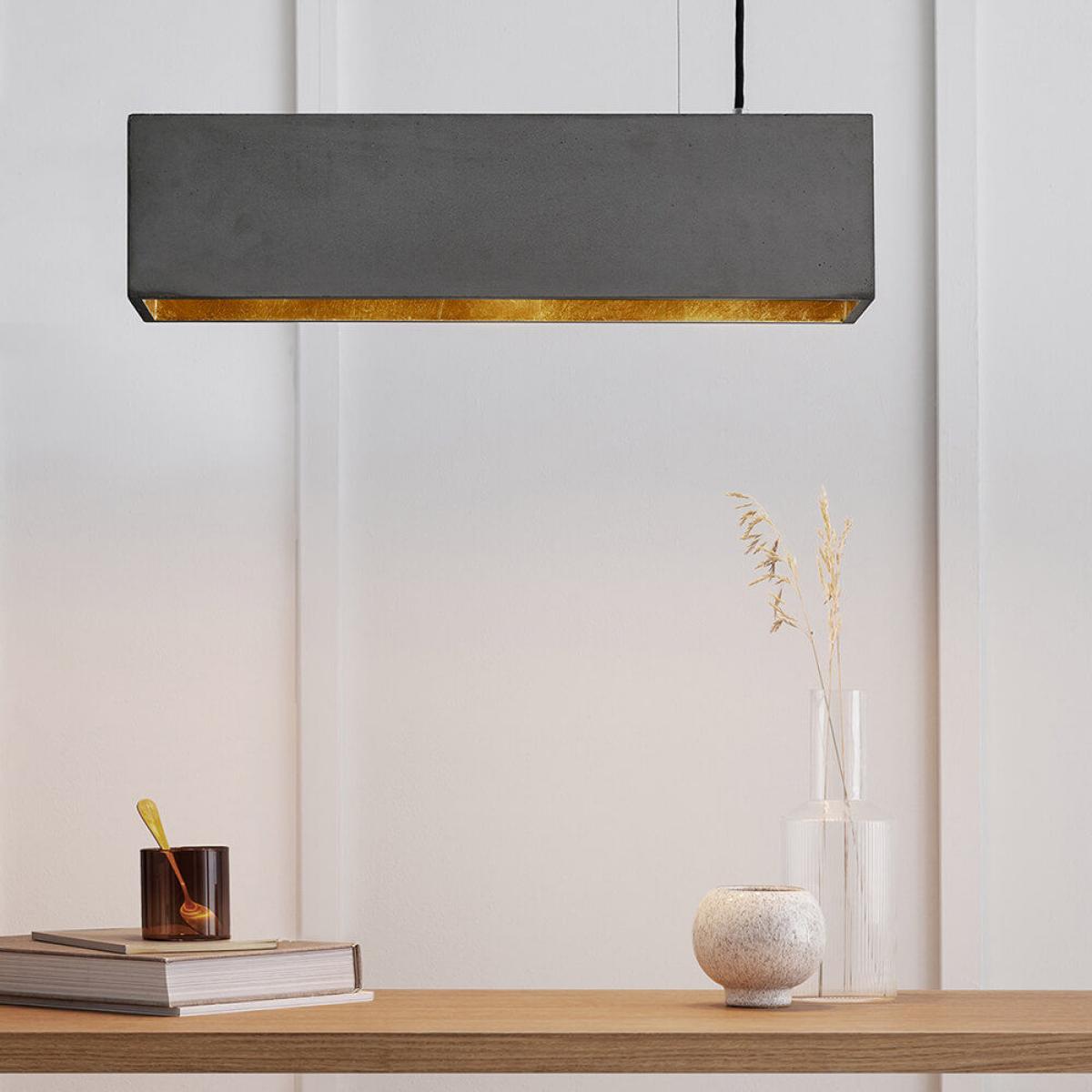 Dark Grey Horizontal Rectangle Pendant Light – image 4