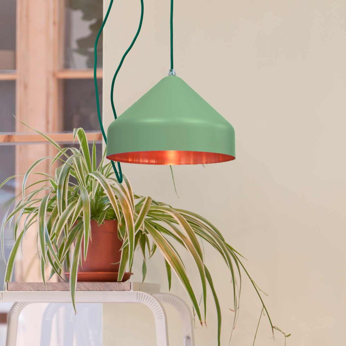 Green Lloop Copper Lamp – image 2