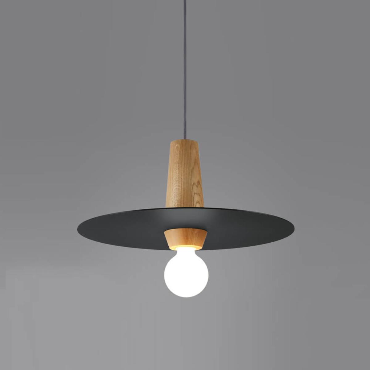 Slate-Grey Matt Disco Pendant Lamp with Metal Disc 40/20P – image 2
