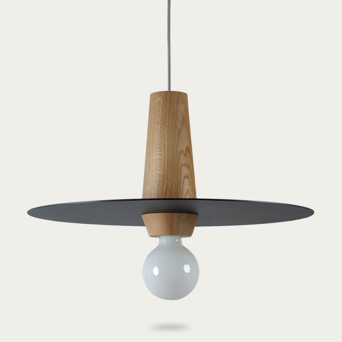 Slate-Grey Matt Disco Pendant Lamp with Metal Disc 40/20P – image 1