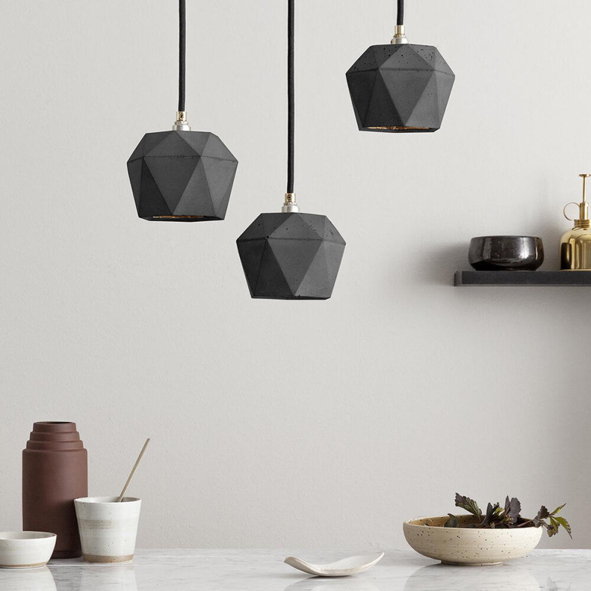 Dark Grey Bundle Pendant Light Triangle – image 2