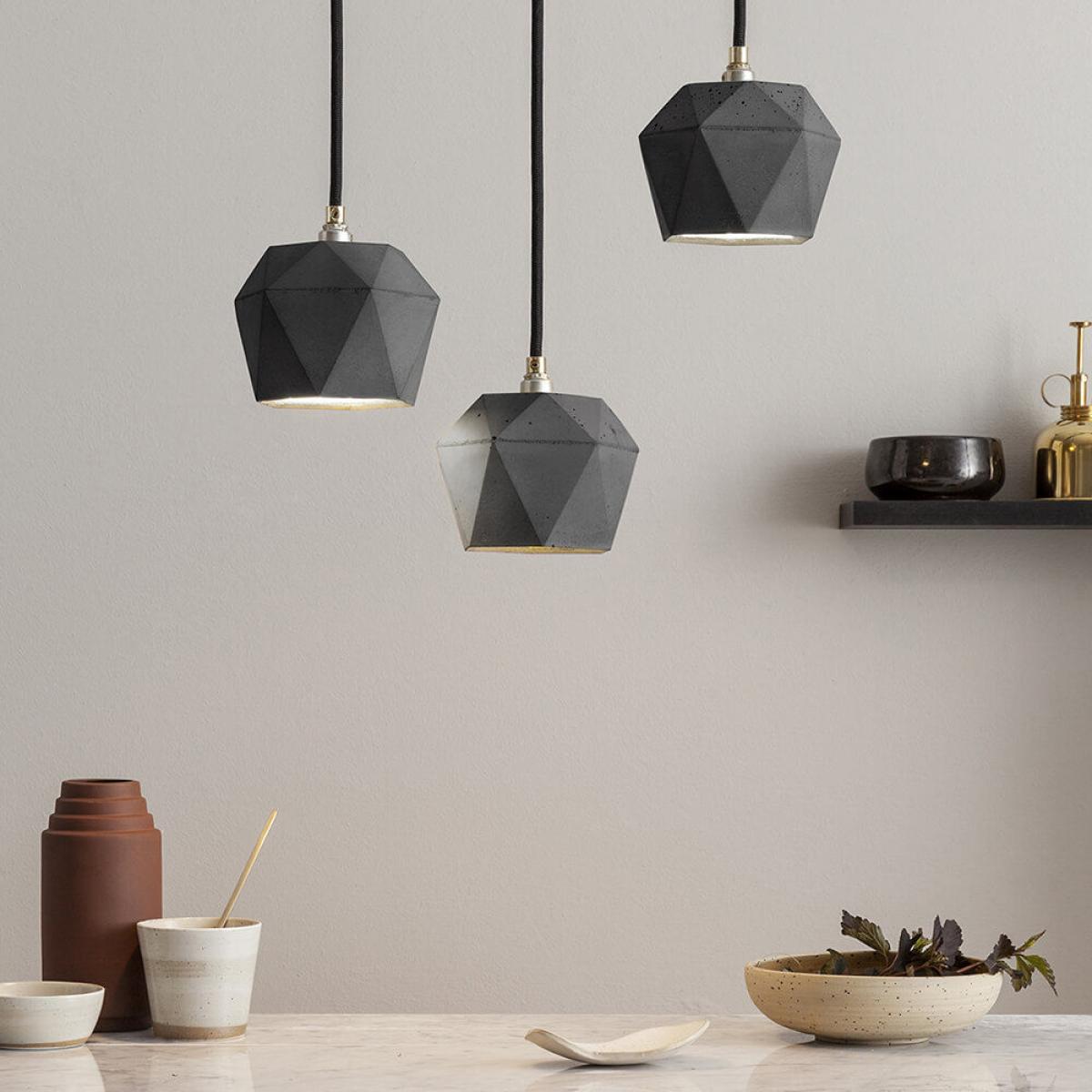 Dark Grey Bundle Pendant Light Triangle – image 3