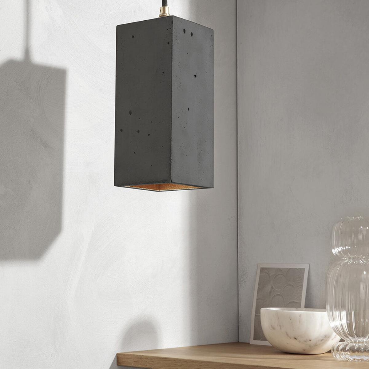 Dark Grey Vertical Rectangle Pendant Light – image 3
