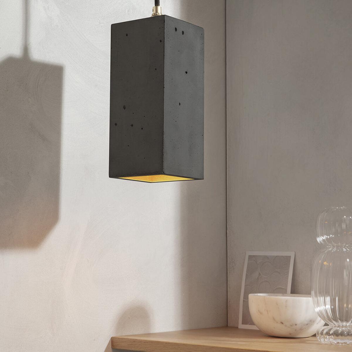 Dark Grey Vertical Rectangle Pendant Light – image 4