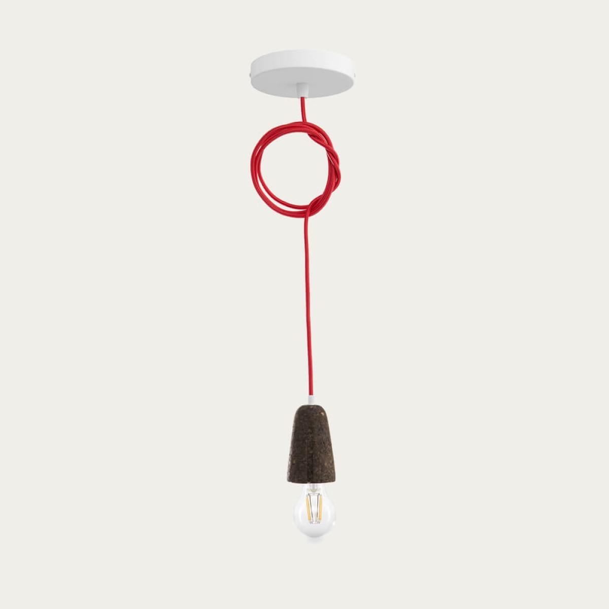 Expanded Cork and Red Cable Sininho Pendant – image 2
