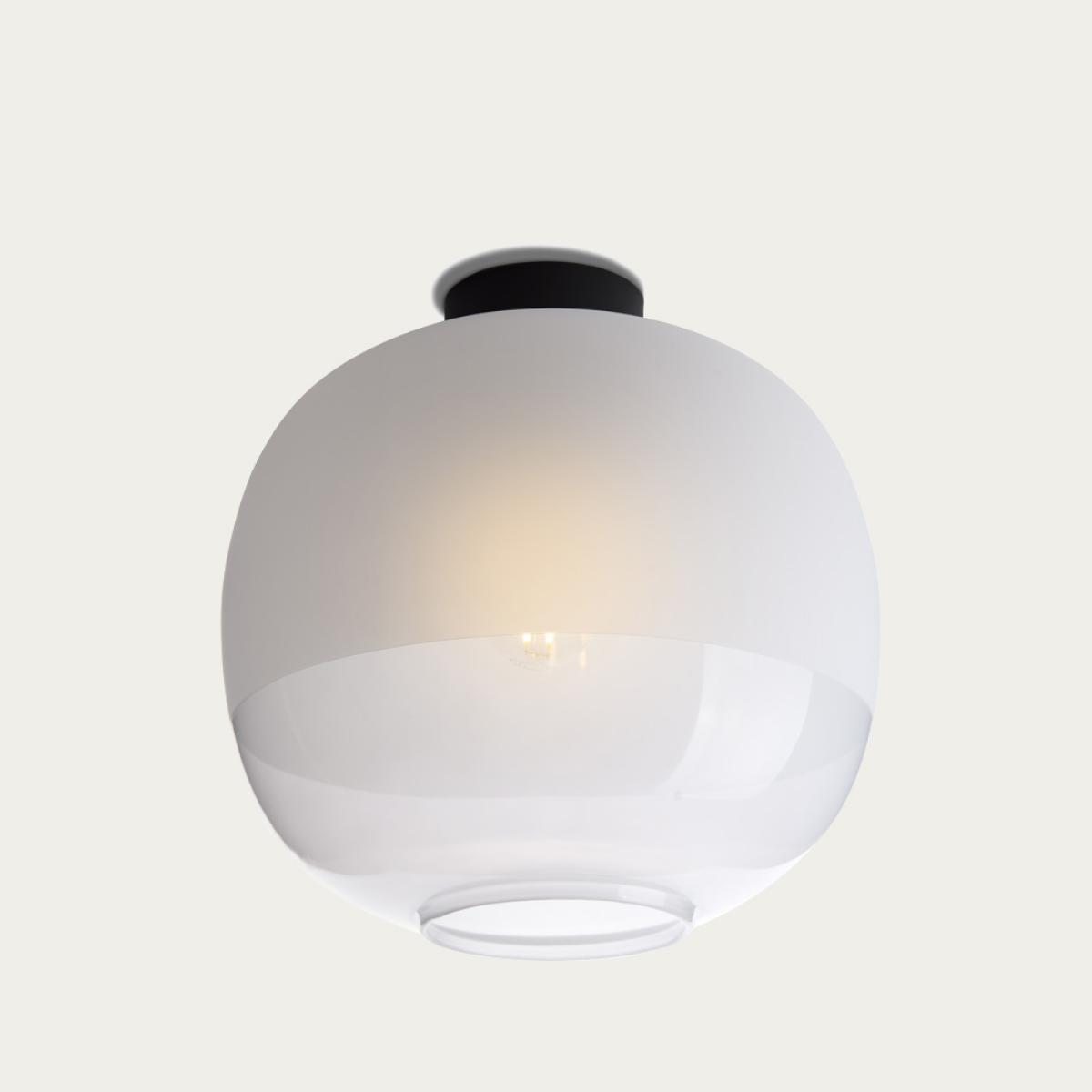 White Glass Bale Ceiling Lamp
