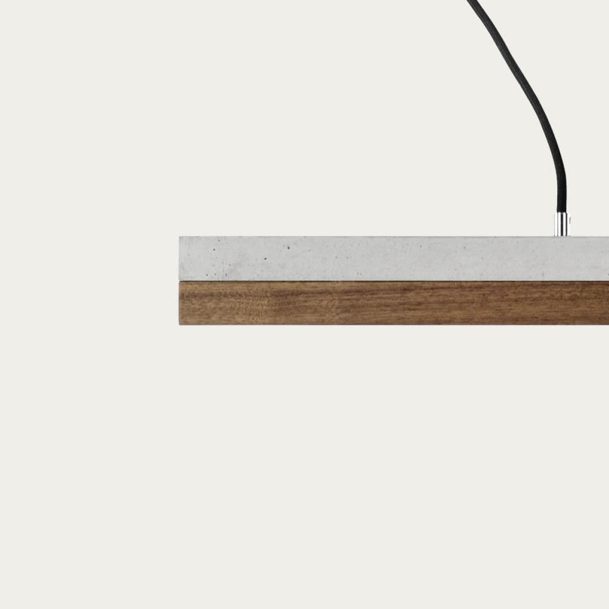 Graphite Grey Concrete & Nut Wood Pendant Light – image 3