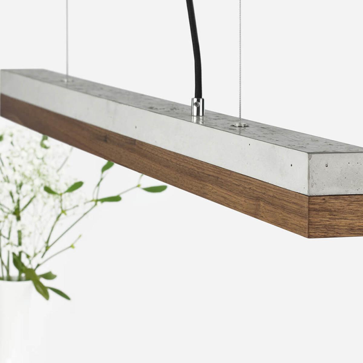 Graphite Grey Concrete & Nut Wood Pendant Light – image 4