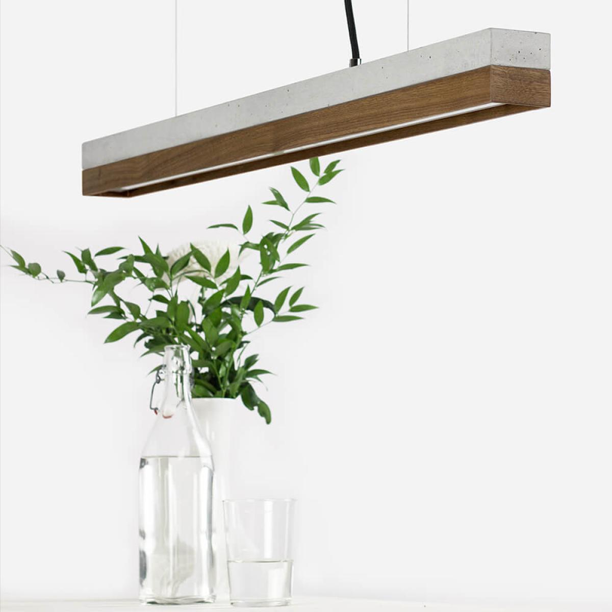 Graphite Grey Concrete & Nut Wood Pendant Light – image 7