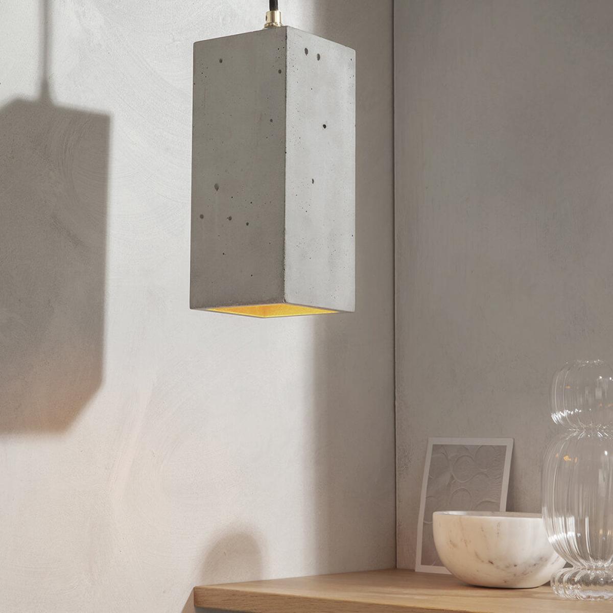 Graphite Grey Vertical Rectangle Pendant Light – image 4