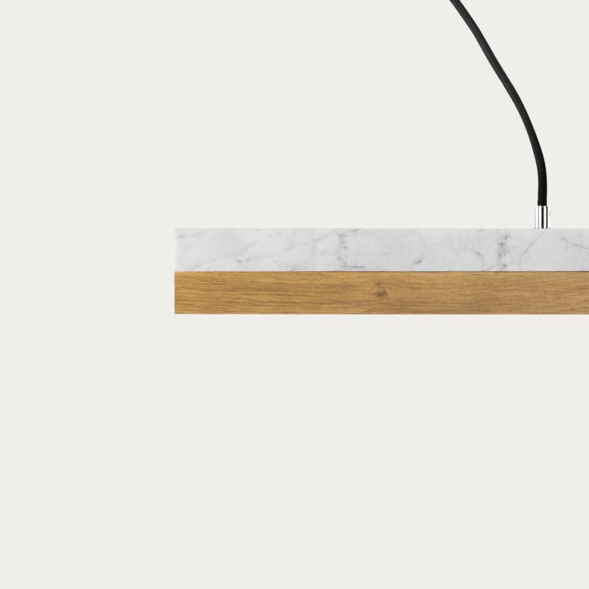Carrara Marble & Oak Wood Pendant Light – image 3