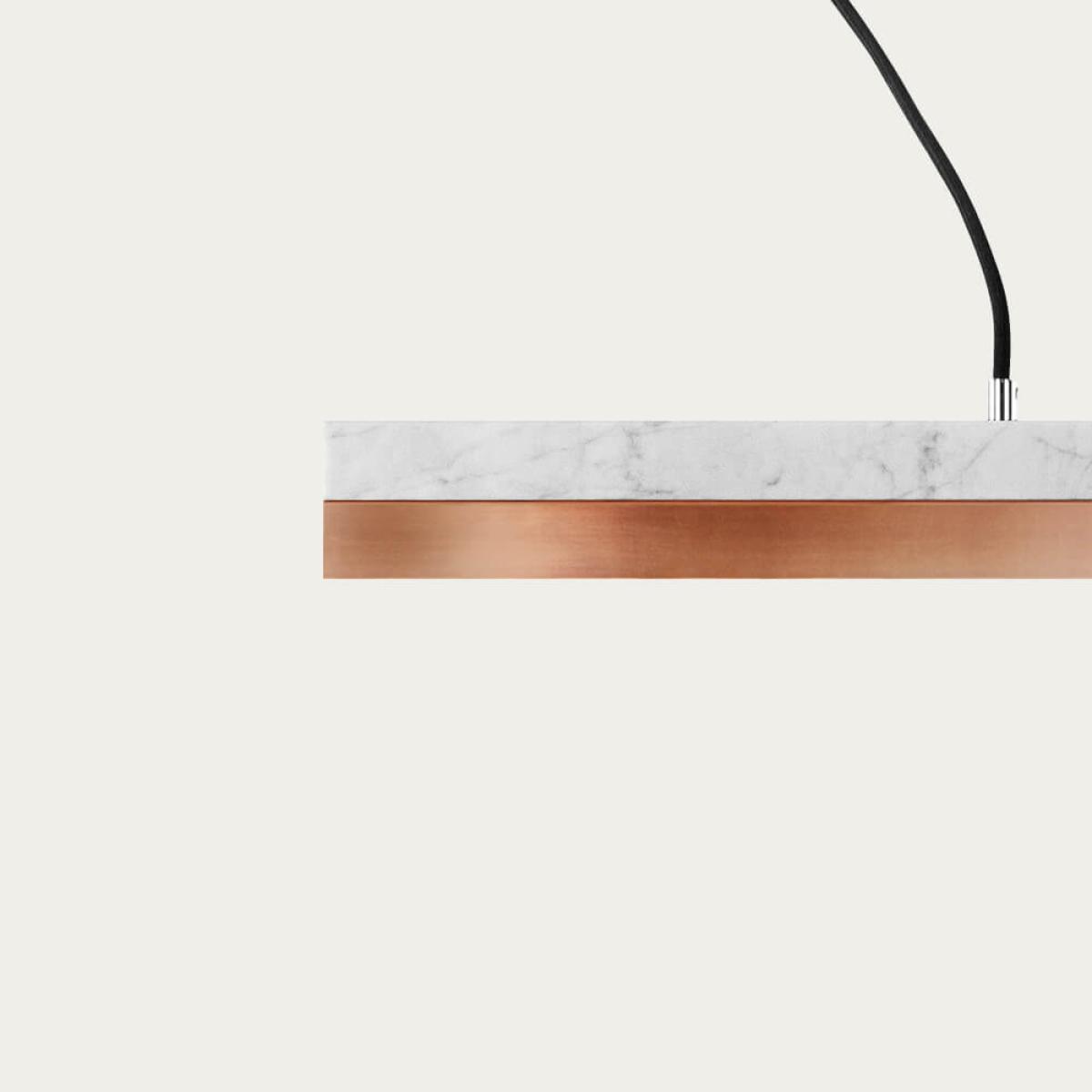 Carrara Marble & Copper Pendant Light – image 3