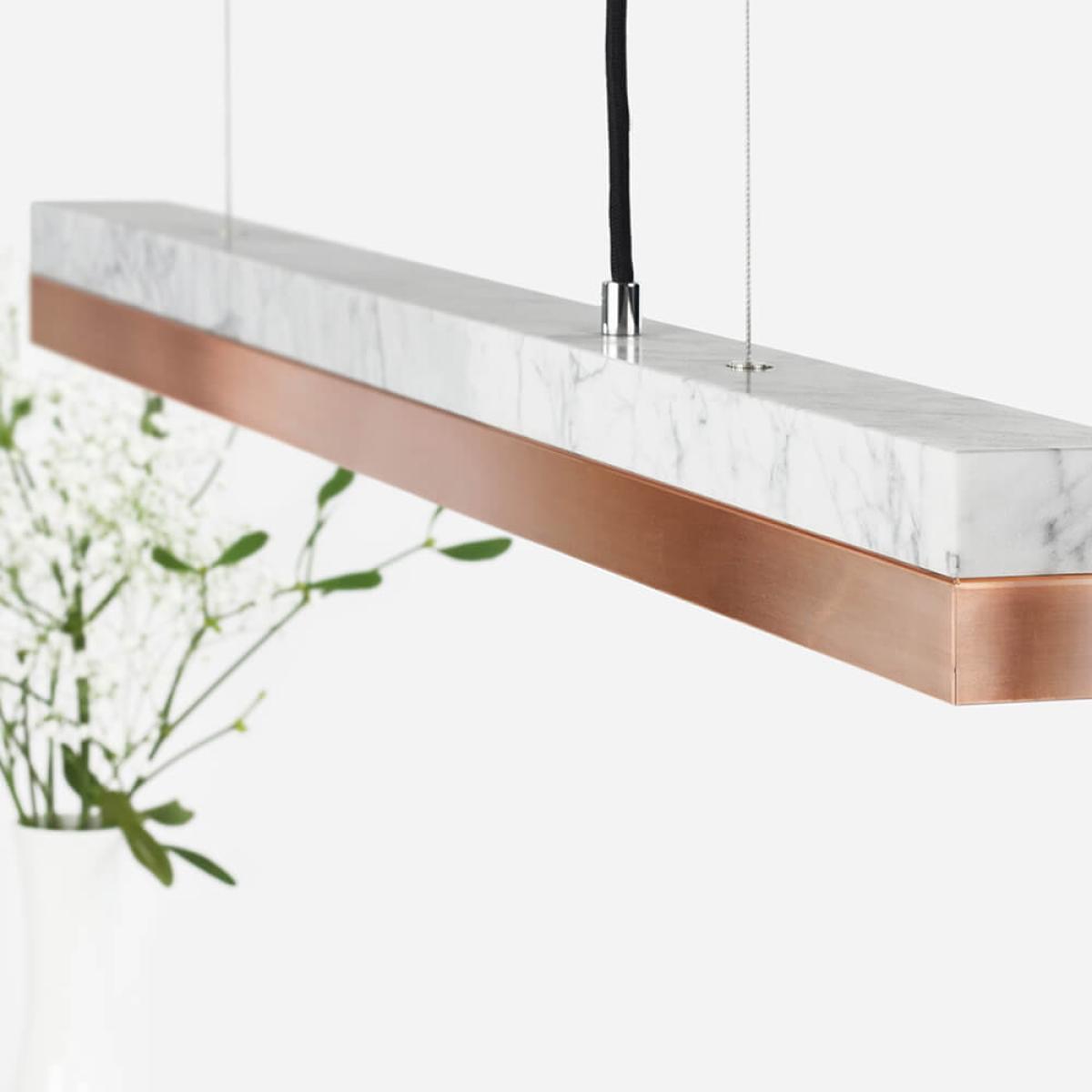 Carrara Marble & Copper Pendant Light – image 4