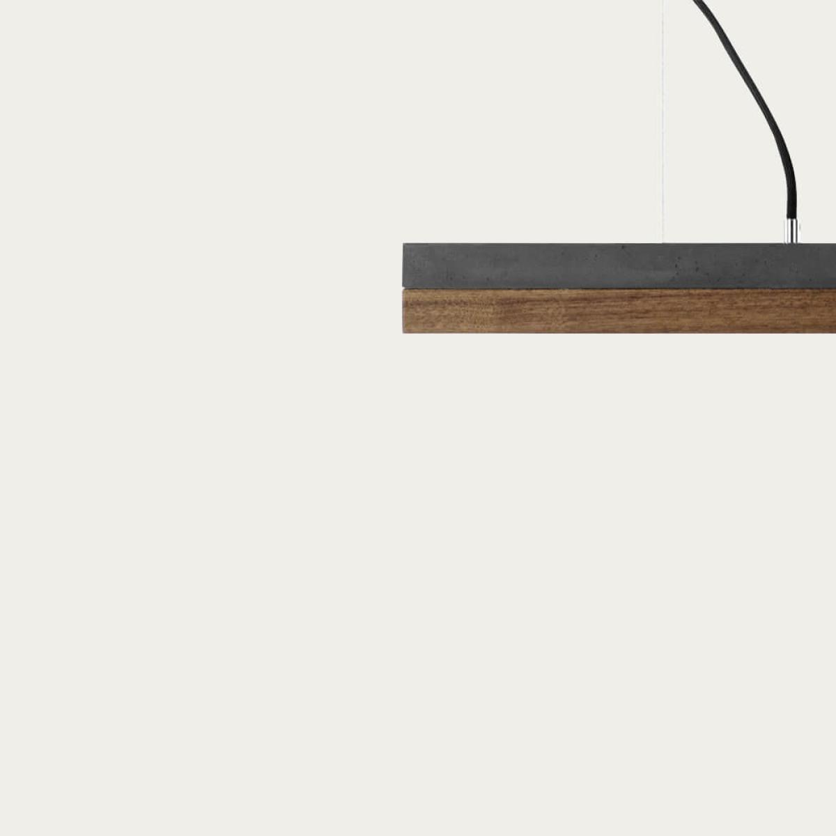 Dark Grey Concrete & Nut Wood Pendant Light – image 3