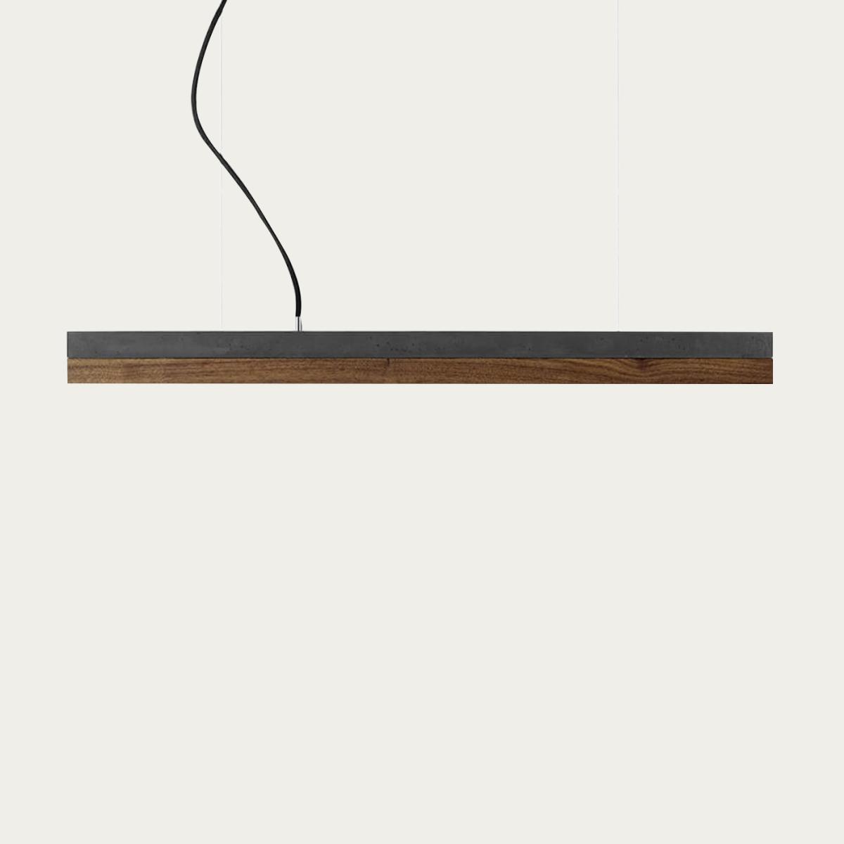 Dark Grey Concrete & Nut Wood Pendant Light – image 1