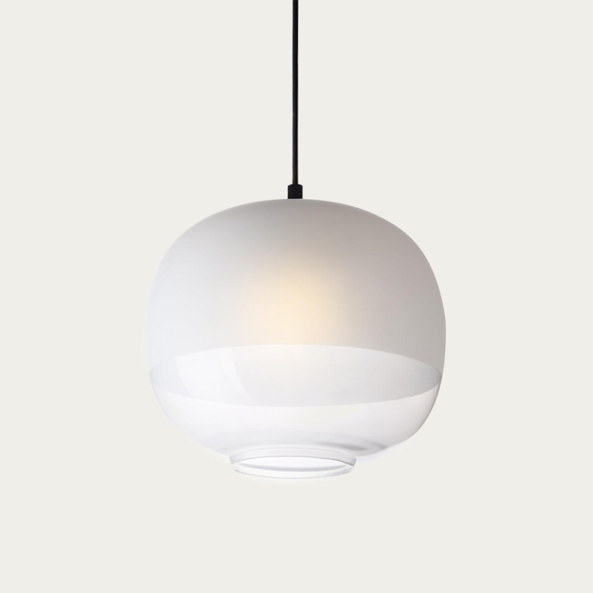 White Glass Bale Pendant Lamp