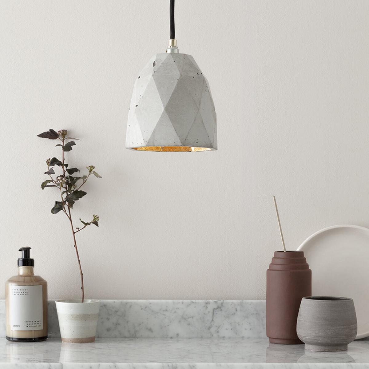 Graphite Grey Medium Pendant Light Triangle – image 3