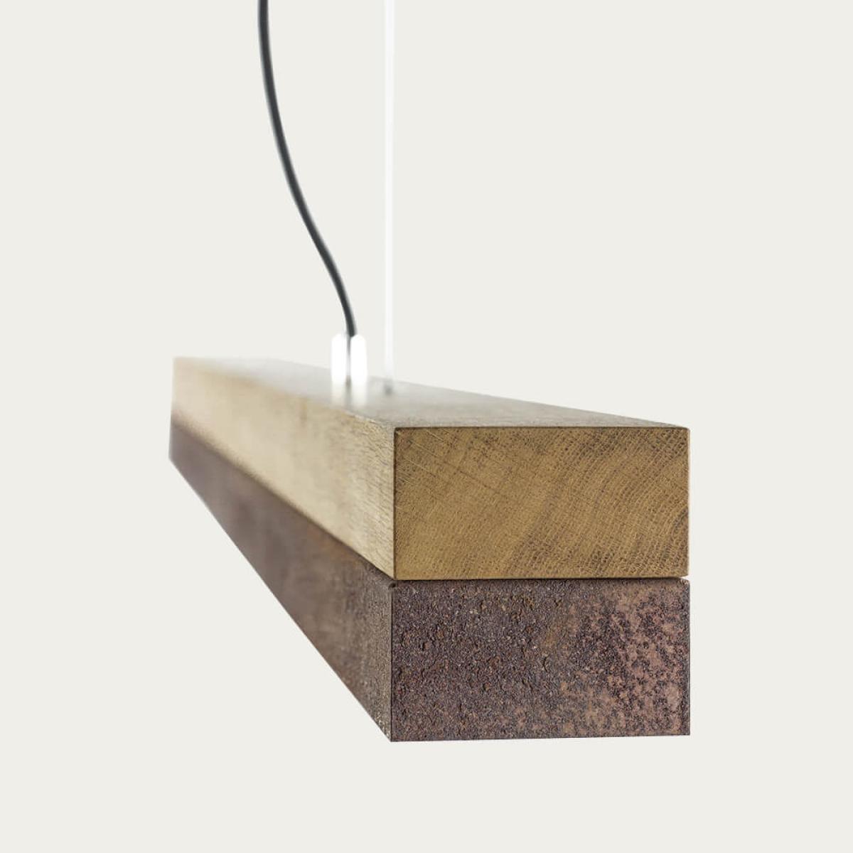 Oak Wood & Corten Pendant Light – image 3
