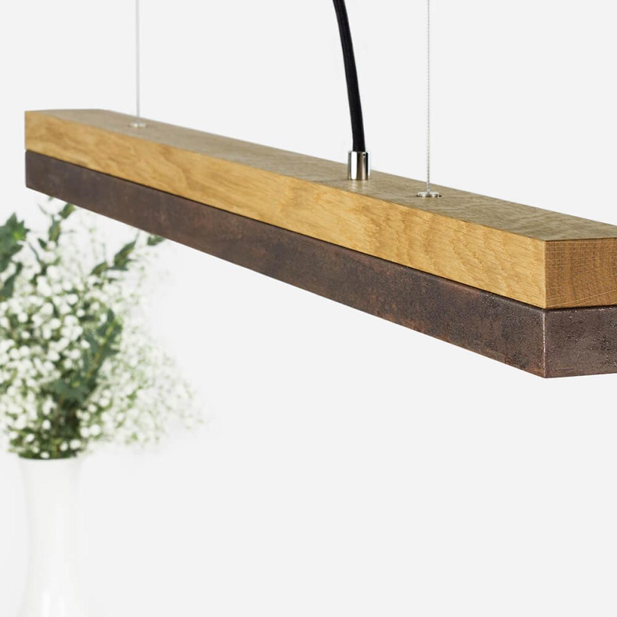 Oak Wood & Corten Pendant Light – image 4