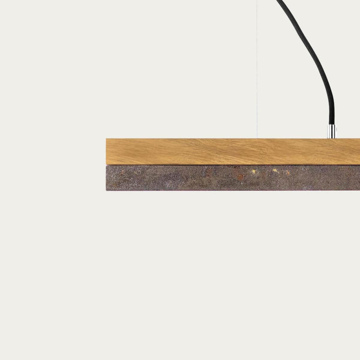Oak Wood & Corten Pendant Light – image 5