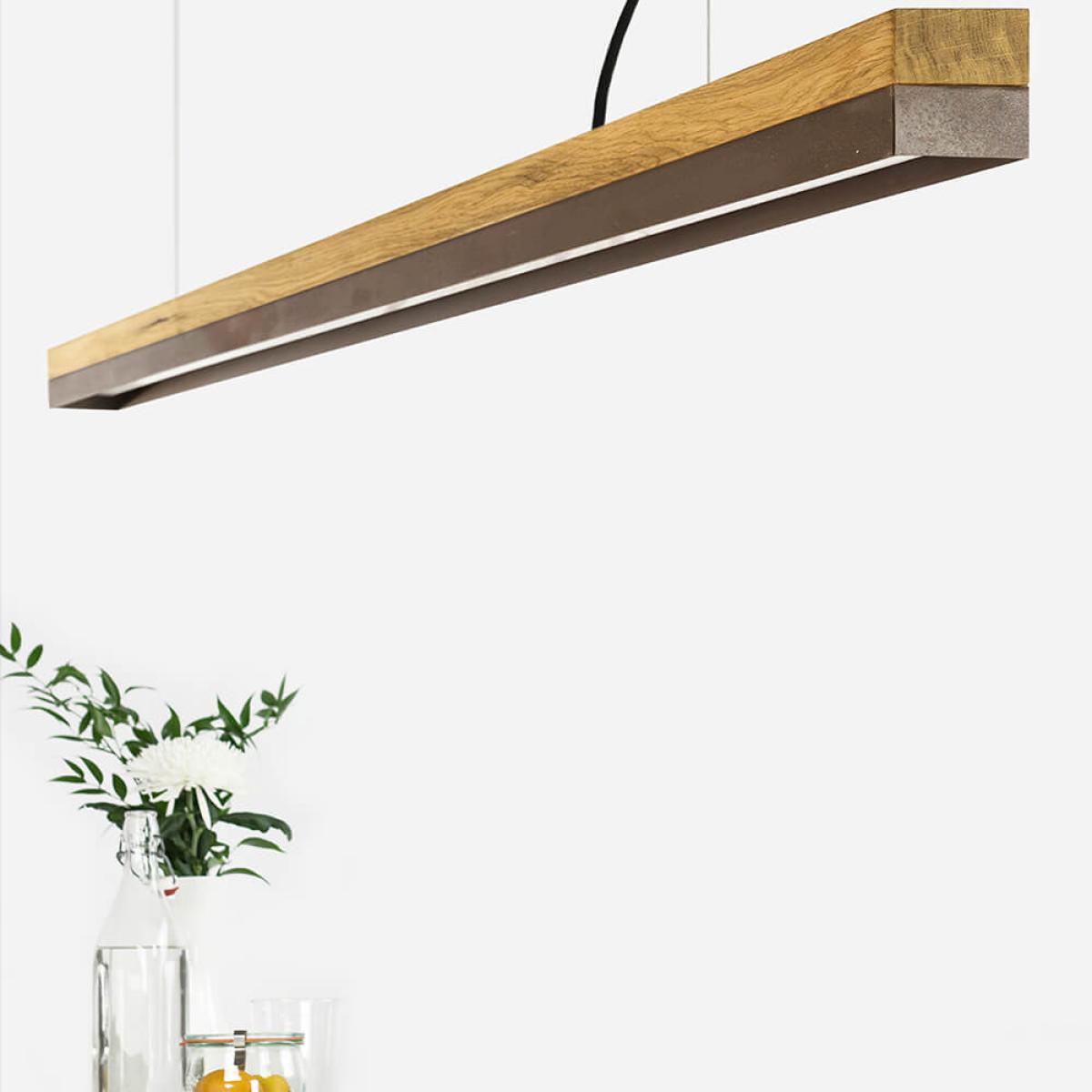 Oak Wood & Corten Pendant Light – image 6