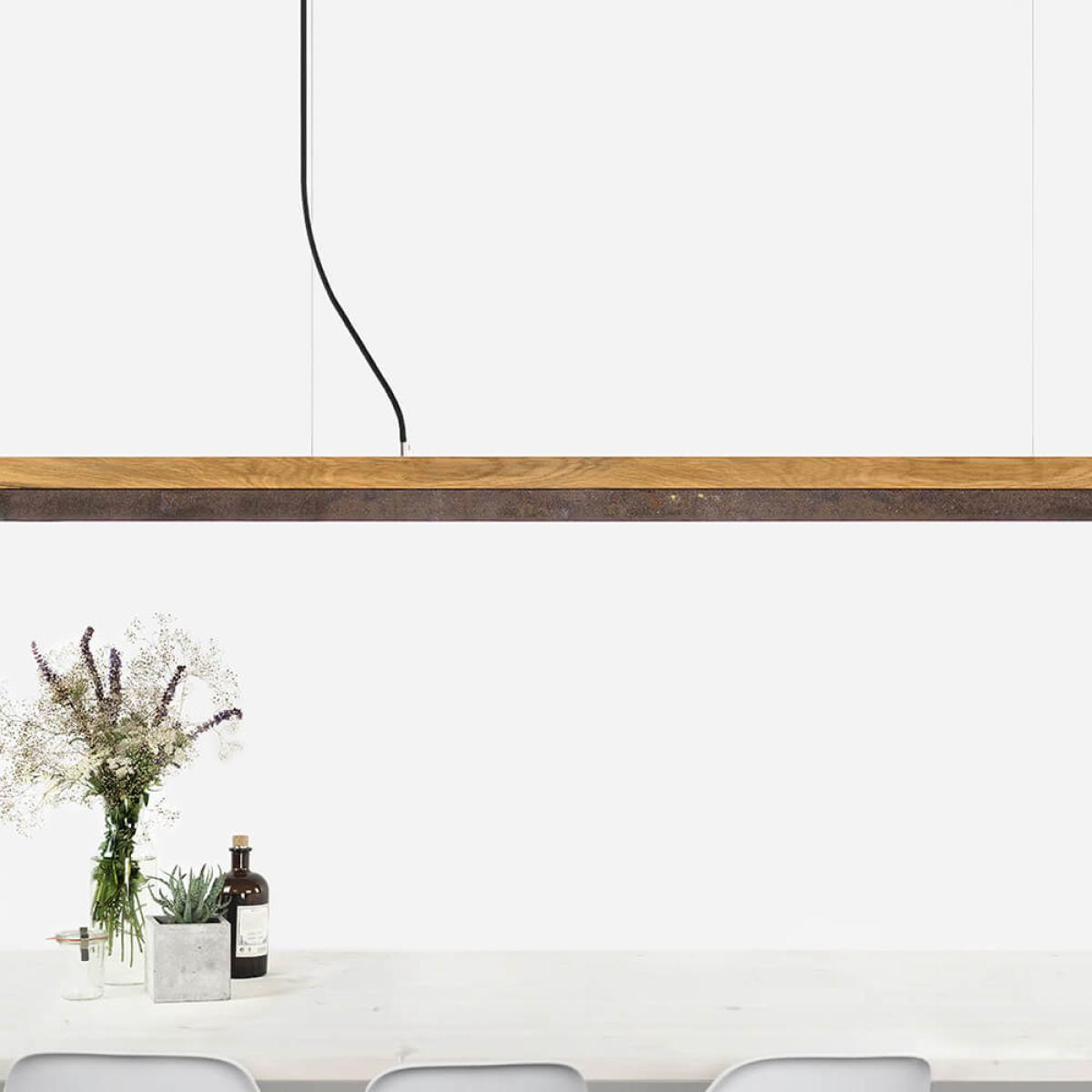 Oak Wood & Corten Pendant Light – image 7