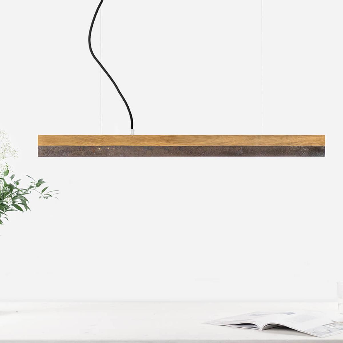 Oak Wood & Corten Pendant Light – image 8