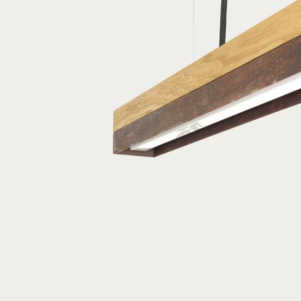 Oak Wood & Corten Pendant Light – image 9