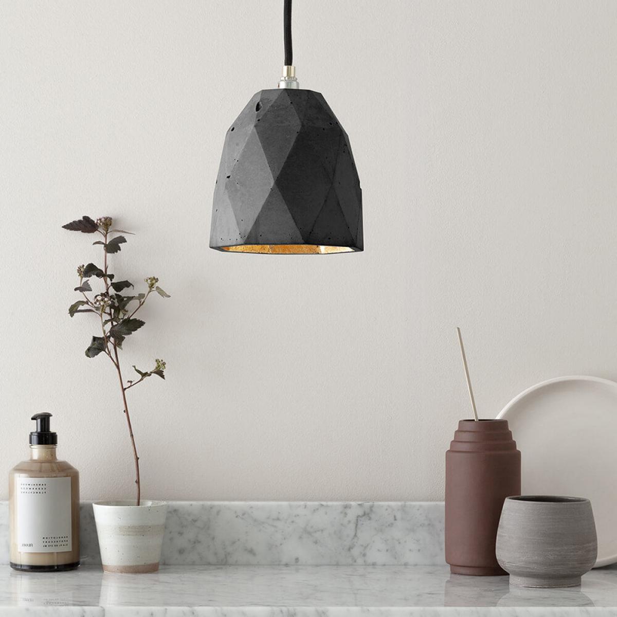 Dark Grey Medium Pendant Light Triangle – image 3